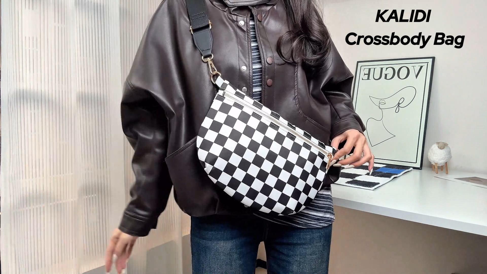 Amazon.com | KALIDI Checkered Crossbody Bags for Women Travel Flat
